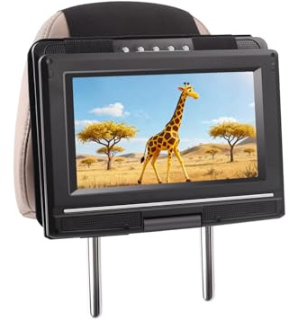 Z ZOTHINGTON Car Headrest Mount Holder for Swivel and Flip Type Portable DVD Player fits All 7 to 11 Inch DVD Player - Portable DVD Player Car Holder for Kids in Back Seats (Black)