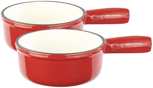 2 caquelons en fonte émaillée avec poignée - 16 cm [Rosenstein & Söhne]