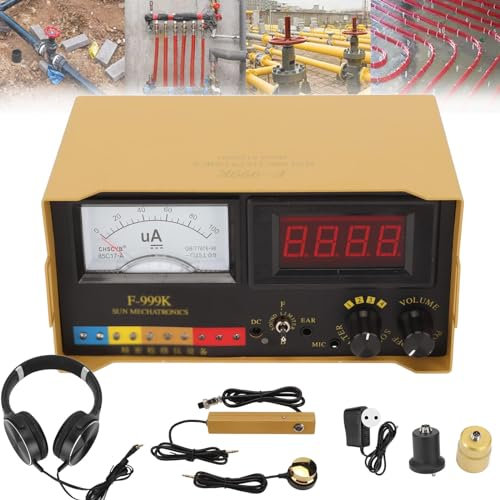 ZWJABYY Detector de Fugas de Agua, Monitor de Fugas de tuberías de Agua subterránea, Intensificador de Sonido de Fugas de tuberías de Agua Máquina de búsqueda de Agua subterránea,con Auricular F999K