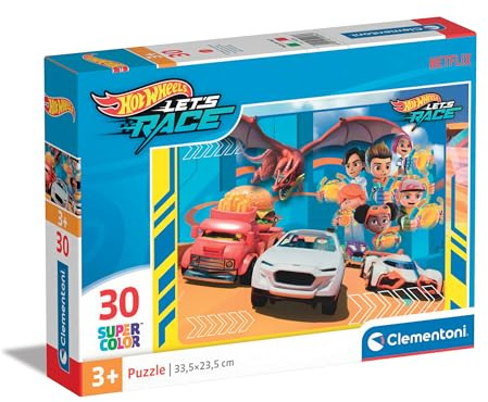 Clementoni Hotwheels Kinder Puzzle 30 Teile - Auto Puzzle 33,5 x 23,5 cm für Kinder ab 3 Jahre - Geschicklichkeitsspiel von Clementoni 20284