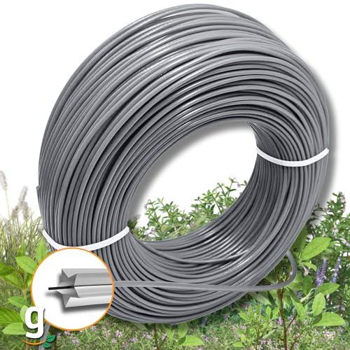 Gardazon Trimmerfaden mit Verstärkung - 2mm x 100 m Vorsicht - extrem scharf - (Sternprofil) Freischneider Faden Universell - Mähfaden für Motorsense - Ersatzfaden für Rasentrimmer - Nylonfaden