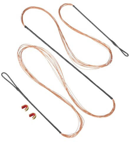 PATIKIL Bogenschnur Ersatz, 12 Stränge Recurve Bogenschnur mit Nockpunkt Bogenschießen Zubehör Bogensehnen für AMO 62 Traditionellen Recurve Bogen, Schwarz Orange