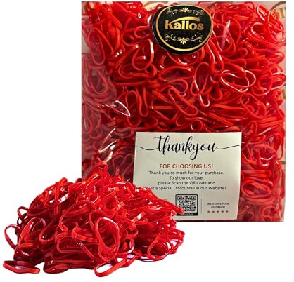 500 Pack No-Damage Hair Bands, Stylish Rubber Bands, Hair Accessories for Girls - Embrace Effortless Style with Elastic Ties by Kàllos (red, 20mm)