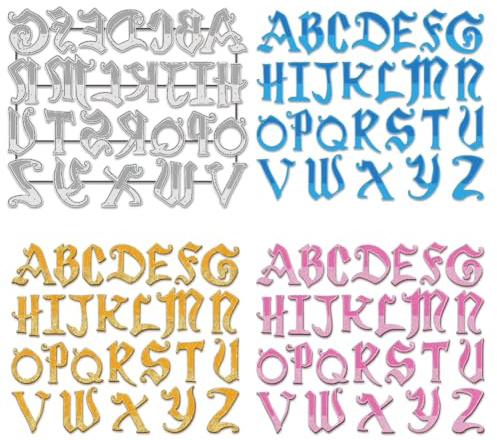 BENECREAT 26 Stück Vintage-Alphabet-Stanzformen, Prägeschablone Mit Großbuchstaben für DIY-Papierkunst, Basteln, Scrapbooking, Fotoalbum, Dekoration, Weihnachtsgeschenke