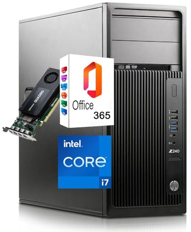 HP Workstation Z240 PC RICONDIZIONATO, Processore core i7-6700K, Memoria Ram 32GB, Disco 1000 GB (512 SSD + 512 HDD), SCHEDA VIDEO NVIDIA QUADRO K1200 4GB DDR5, WIN 11 PRO + OFFICE 365