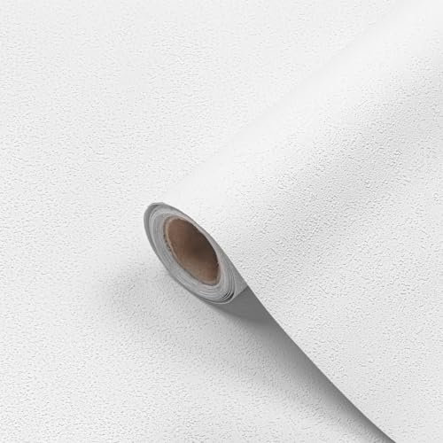 myforHD Carta da Parati Autoadesiva Decorativo Sfondo 40cmx300cm Carta da Parete Adesivo Vinile Bianco Soggiorno Camera Da Letto