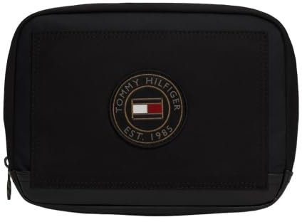 Tommy Hilfiger Texture Block Wash Bag, Kulturbeutel, Schwarz
