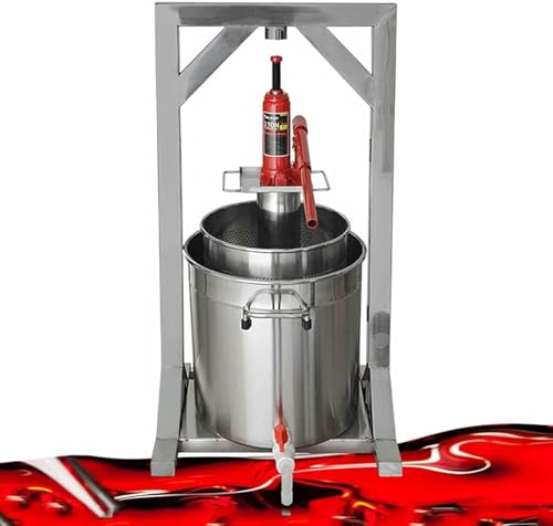 LYJYUJIE Edelstahl-Weinpresse, Fruchtweinpresse, Manuelle Apfelciderpresse, Fruchtwein-Beerenpresse, Einfach Zu Reinigen Und Umweltfreundlich~/