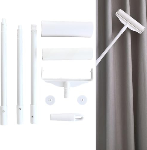 wenyouya Große Fusselrolle mit Abdeckung für Böden, extra breite klebrige Blätter, langer Griff, nachfüllbares Design, Tierhaarentferner, für Couch, Teppich, Bettwäsche (langer Griff & 3 klebrige