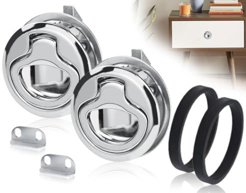AOYEGIC 2 Stück Pull Lock,Metall Flush Latch,Möbelschlosser,Lift Hatch Fallenschloss,Wohnmobil Schlösser,Möbelgriff schrankschloss,Schubladen VerriegelungMöbelverschluss,für Camping Boot Wohnwagen