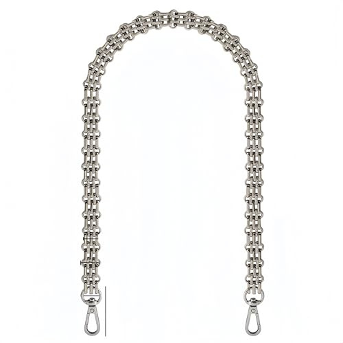 WANYI 60CM Taschenkette Metall Kette für Tasche, Taschengurte zum Wechseln Damen Taschenriemen Geldbörsenkette Trageriemen für DIY Umhängetasche Geldbörse Handtasche mit Karabiner (Silber)