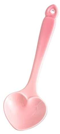 PRETYZOOM Cucchiaio in Ceramica A Forma Di Cuore - Cucchiaio Da Dessert Con Superficie Liscia - Ideale Per Lora Del Tè