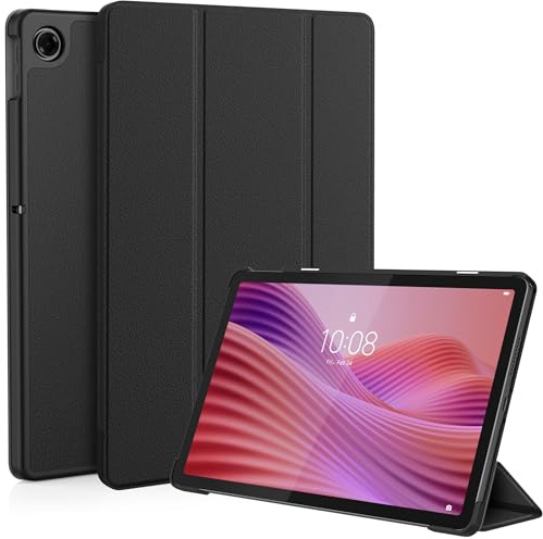 EasyAcc Hülle für Lenovo Tab TB311FU 2025 10.1 Zoll, Schutzhülle Ultradünne PU Leder mit Standfunktion und Auto Wachen/Schlafen Hülle Case, Schwarz