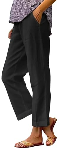 Nuoke Pantalon Fluide Femme Été, Pantalon Femme Lin, Mes Commandes passées, et Ventes Flash du Jour, Pantacourt Femelle, Vente Flash du Jour et Soldes, Pant Women_1