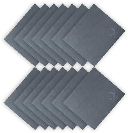 Xcdhemde® 8 Piezas Gamuza Limpia Gafas de- 20x21 cm, Paño de Limpieza de Microfibra, Utilizado para Limpiar Lentes, Gafas, Pantallas, Teléfonos Móviles y Computadoras, Reutilizable (Gris)