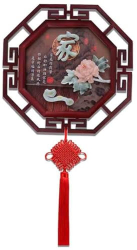 Handgefertigtes Wandrelief-Panel, traditionelles handgeschnitztes 3D-Kunstschild, chinesischer Stil, dekorative Malerei für Wohnzimmerdekoration