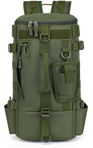PORRASSO Fishing Backpack Multifunctional Fishing Tackle Bag Outdoor Backpack with Rod Holder Waterproof Rucksack Camping Travel Daypack for Fishing Hiking Cycling Travel Green