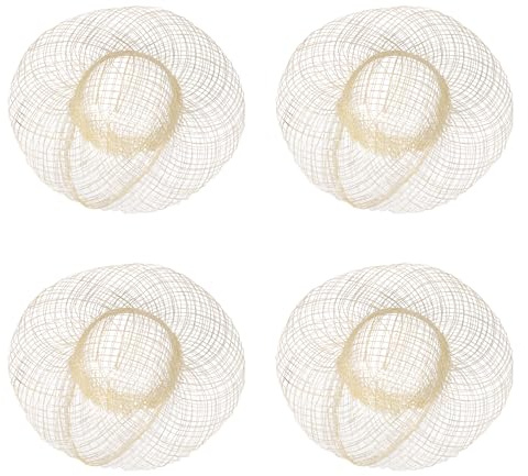 sourcing map 4 mini sombreros de paja, sombreros de paja en miniatura de punto de 4 pulgadas, gorra pequeña natural para casa de muñecas, accesorios de decoración de manualidades, decoración de ropa