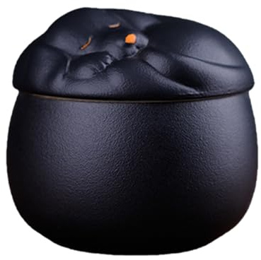 Duuclume Urna de cerámica para cenizas de mascotas, recipiente conmemorativo portátil sellado, no tejido, a prueba de humedad, recuerdo para funerales y honores (negro, 150 ml)