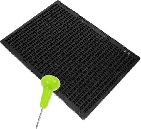 Baluue Tavoletta Braille per Non Vedenti con 27 e 30 Spazi per Linea in Plastica Nera, Penna Stilo Inclusa, Strumento per Scrittura e Apprendimento Braille