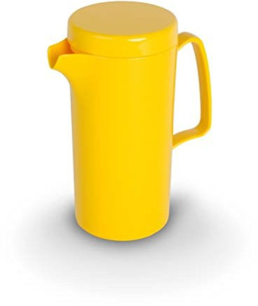 Saftkanne mit Deckel, 600 ml, gelb - Wasserkanne Milchkanne Getränkekanne