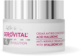 Crème Visage Anti-Rides à l'Acide Hyaluronique 3%, Hydratation Intense et Immédiate, Effet Lifting, Comblement et Lissage des Rides, 50 ml, Gerovital H3 Evolution