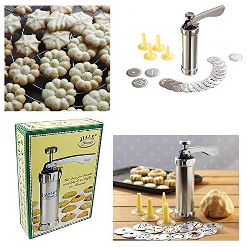 New 20 Pcs Stainless Steel Baking Cookie Press Pump Machine Biscuit Maker Cookie Stamp