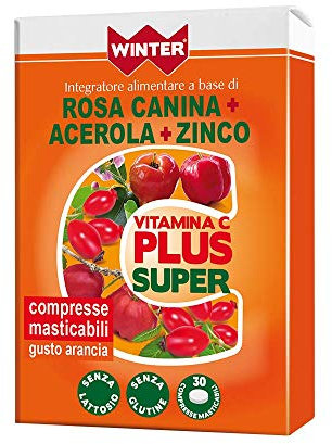Vitamina C Plus Super, Rosa Canina + Acerola + Zinco 30 Masticabile Compresse