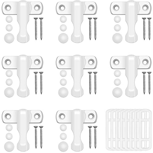 Fenstersicherung Einbruchschutz 8 Stücke Sash Jammer Fensterschloss Fenstersicherung Wohnungstür Sicherung, Weiß