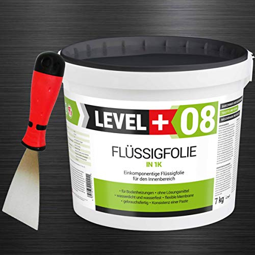 Dicht-Set 5,5 Kg Flüssigfolie + Edelstahlspachtel 60mm1 Stk. Bad Dusche Küche Abdichtung SET401