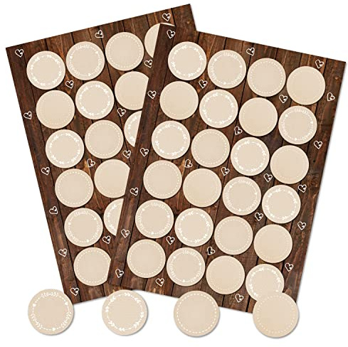 48 Natur Aufkleber Ø 4 cm blanko – Premium Weihnachts-Beschriftung – Logbuch-Verlag – neutrale Etiketten aus Deutschland