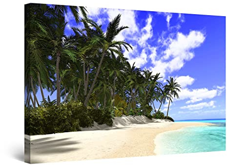 Startonight Impression sur Toile Sur une Plage Tropicale - Tableau Abstrait - Decoration Murale Salon Moderne - Image sur Toile - Grande 80 x 120 cm Idée Cadeau Élégante et Originale