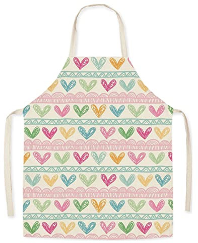 Eyands Kinderschürze zum Kochen und Backen - Niedliche Leinenmuster-Küchenschürze für Kinder zum Kochen und Malen, Gartenschürze
