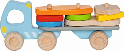 goki Lastwagen mit Stapelfracht 26 x 6,2 x 10 cm, Holz, 9 Teile, per Stück