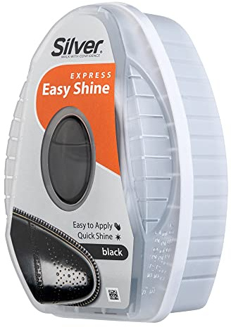 Silver Express Shoe Shine Sponge - Instant Shine Shoe Polish For Shoes, Boots & More - Quick and Easy Shoe Shiner - 6ml (Black)