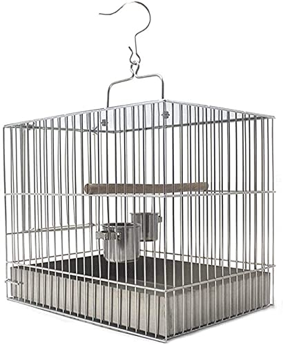 Vogelkäfig Reise Papageienkäfig, Geschenk für Vogelliebhaber Vogelkäfige Premium Edelstahl Vogelkäfig (Mehrfarbig)