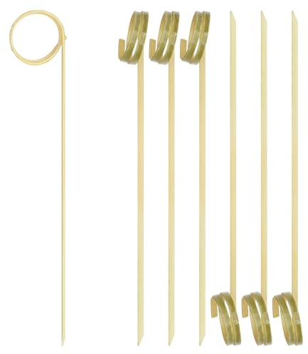 EXNIMA, 50, 100 and 300 Pieces Bamboo Skewers for Eco-Friendly Cocktails, Knotted Chopsticks for Cocktails and Snacks, Bamboo Skewers for Parties, Canapes, Catering, Barbecue, Wedding, Crafts