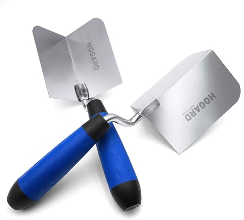 HOGARD Premium: Paquete de 2 Cantoneras para Esquinas, Interior y Exterior | De Acero Inoxidable y con Mango Ergonómico | Herramienta Llana Alisar Paredes