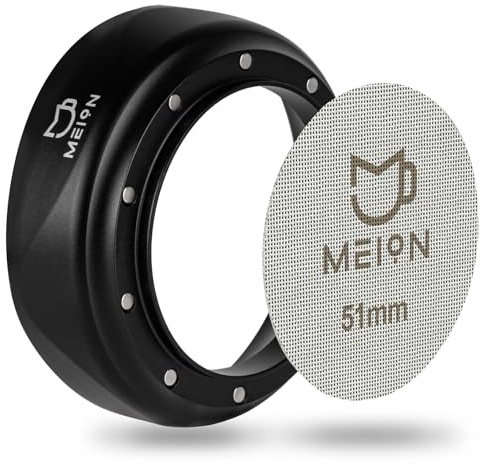 Embudo dosificador de espresso de 51 mm y pantalla de disco de 51 mm compatible con cesta portafiltro de 51 mm, herramientas de espresso, accesorios para máquina de espresso