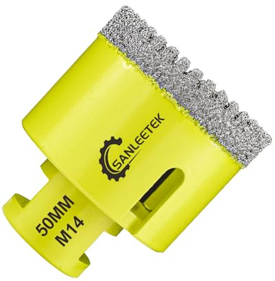 Diamond Core Drill Bits 50mm - Serrated Diamond Hole Saw Kit SANLEETEK for Ceramic Porcelain Tile Marble Granite M14 Thread