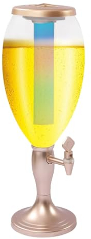 Dispensador de torre de cerveza, Beer Tower 5L/170oz, Dispensador de Cerveza for Fiestas, Dispensador de Torre de Cerveza con Tubo de Hielo Desmontable y Luz LED, Dispensador de Bebidas Frías for Fies
