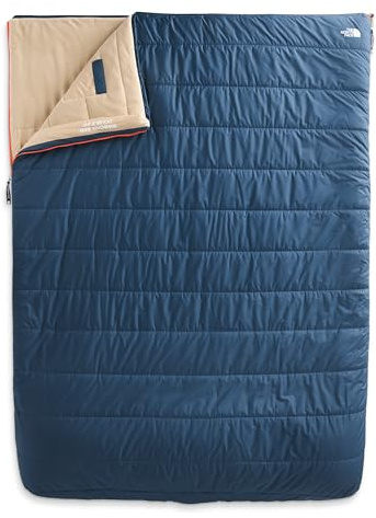 THE NORTH FACE Wawona Bed Double 20 Sleeping Bag - 2-Person 20F / -7C Insulated Camping Bag, Insulation, Water Repellent, Shady Blue-NPF, Regular