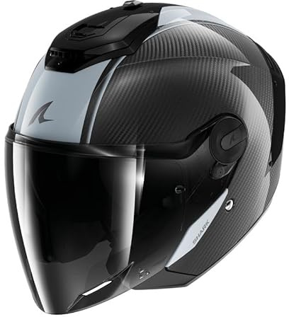 SHARK, Jet-Motorradhelm RS JET CARBON SKIN Silver Carbon DSD, XS