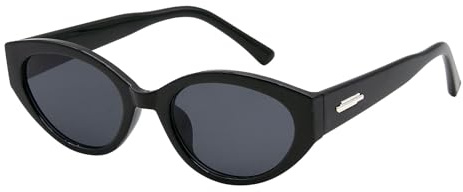 LJCZKA Retro Cat Eye Sunglasses for Women, Trendy Oval Sunglasses 90s Vintage Shades Ladies UV400 Protection