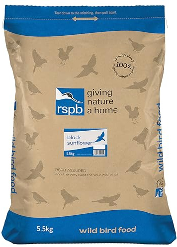 RSPB - Black Sunflower Seeds Bird Food - High Energy and Protein, Wild Bird for Small Birds, Made in the UK (5.5kg)