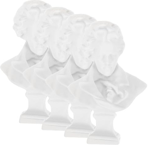Zerodeko 4pezzi Statua Busto Di Musicista in Resina Decorazione Da Tavolo Creativa Per Casa Accessorio Fotografico Mini Statua Imitazione