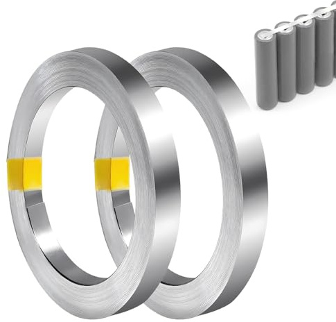 2 Stücke Nickelband Nickel Streifen, 10 m Nickel Strip für Batterien 8 X 0.15 mm Nickel Platte Nickel Streifen Band für Batterie für 18650 Batterie Schweißen für Punktschweißgerät