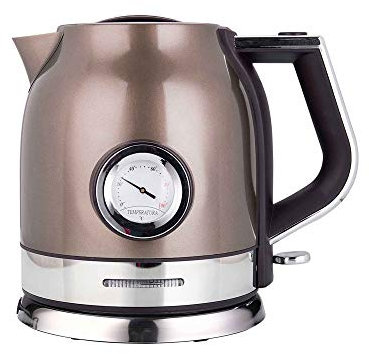 KXQYIKYI Hervidor eléctrico de Acero Inoxidable de 1,8 l para el hogar con medidor de Control de Temperatura del Agua, Tetera de Calentamiento rápido (Color: Argento) Esperanza