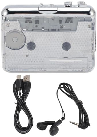 Nutriess Cassette to MP3 Converter Portable Tape Player 3.5mm Jack Stereo Sound Multifunctional for Home Travel Park