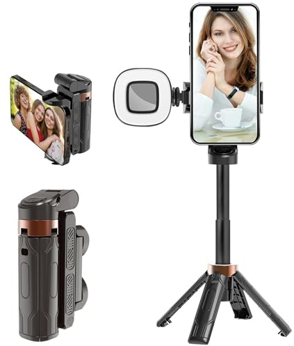 HUAJUN Mini Handy Stativ, Flexibler 360° Drehbarer Tripod mit Kabelloser Fernauslöser, Ausziehbares Mini Stativ Handyhalterung für Fotos, Videoaufzeichnung Verwendet Werden